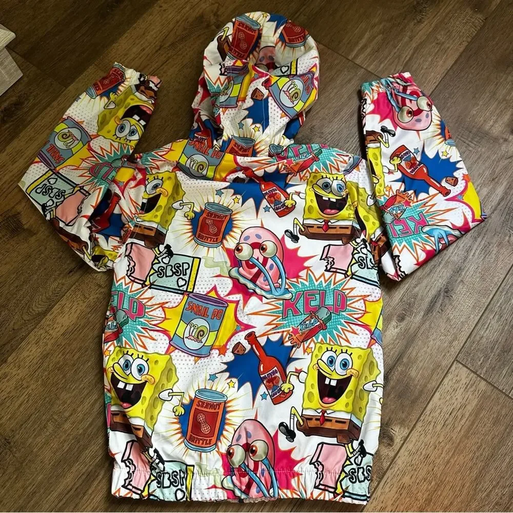 Member’s Only x Nickelodeon Kid’s SpongeBob Cartoon Windbreaker Jacket, Unisex 7